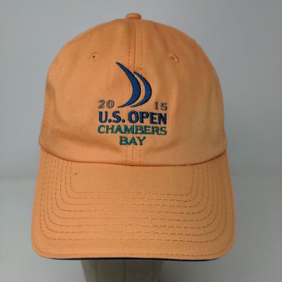 USGA Men's Slideback Hat Orange Adjustable US Open Chamber's Bay 2015 - Picture 3 of 13